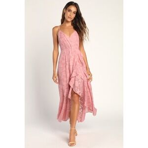 Lulus Near Your Heart Pink Burnout Floral High-low Dress - Size XL